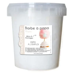 Barbe à papa blanche en pot