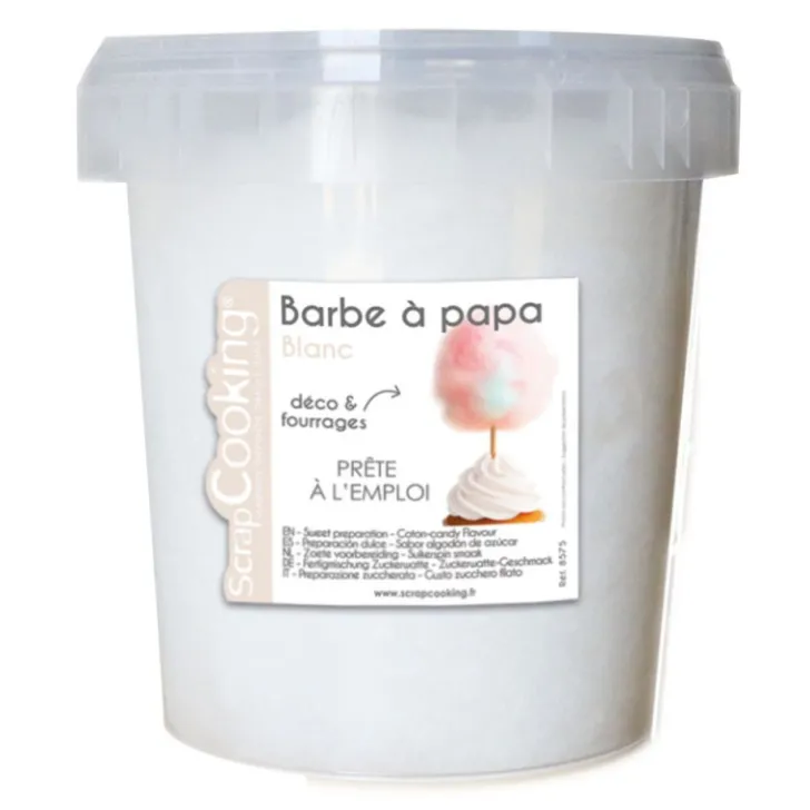 Barbe à papa blanche en pot
