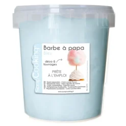 Barbe à papa bleu en pot