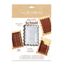 Biscuits school - Emporte-pièce et moule à chocolat pour goûters gourmands