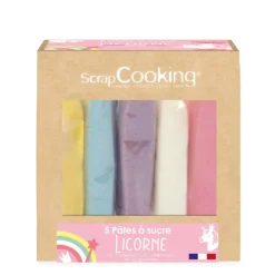 Boite 5 pâtes à sucre Licorne 5 x 80g
