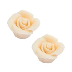 Boite 24 Roses pâte d'amande blanches 24mm