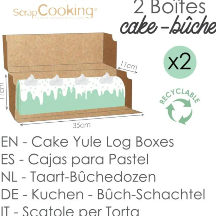 2 boites de transport à cakes/bûches 35x11x11 cm