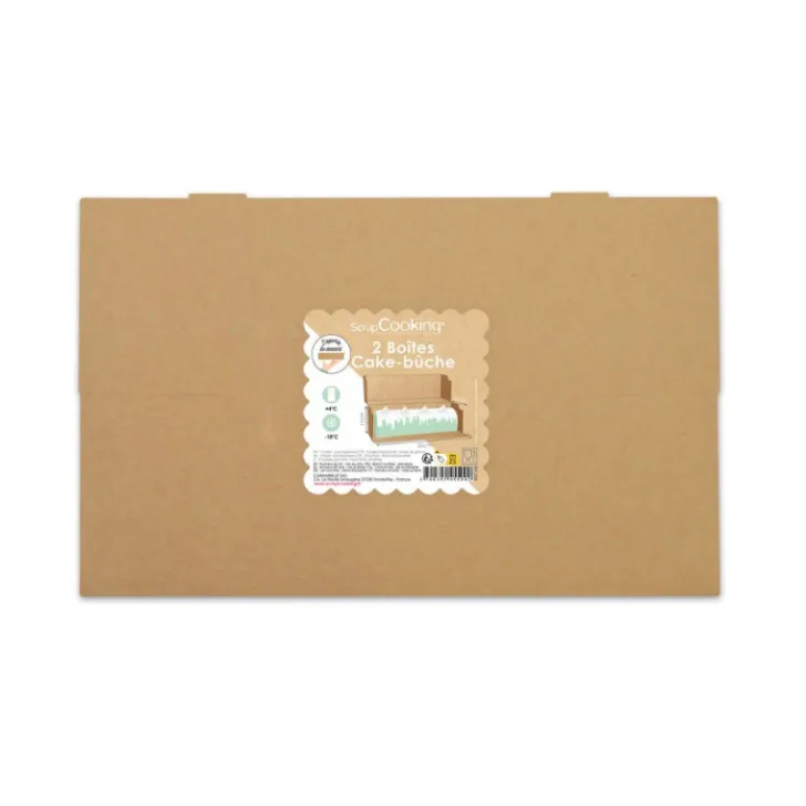 2 boites de transport à cakes/bûches 35x11x11 cm