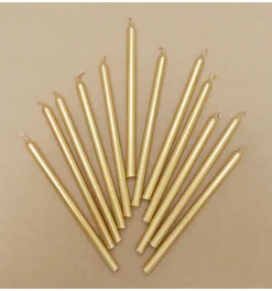 12 bougies longues dorées