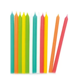 12 bougies longues multicolore