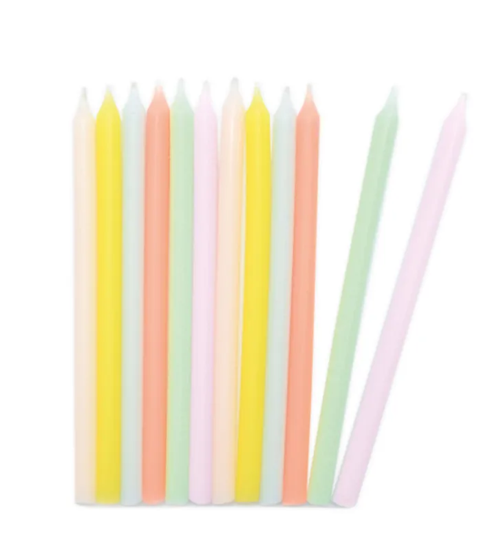 12 bougies longues pastel