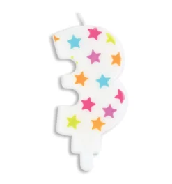 Bougie à étoiles chiffre 3