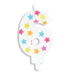 Bougie à étoiles chiffre 6