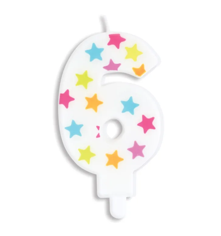 Bougie à étoiles chiffre 6