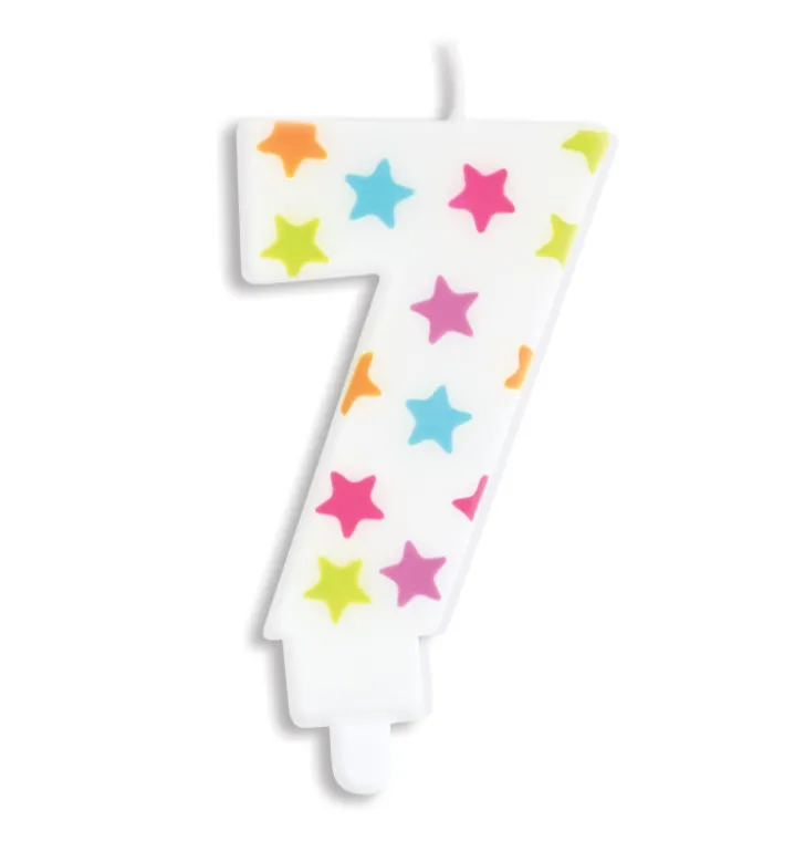 Bougie à étoiles chiffre 7