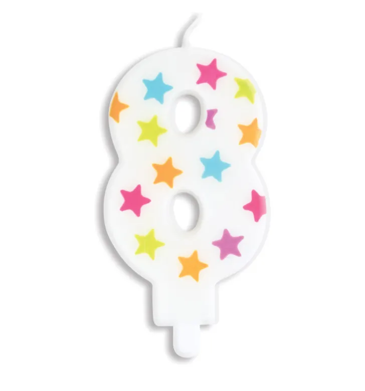 Bougie à étoiles chiffre 8