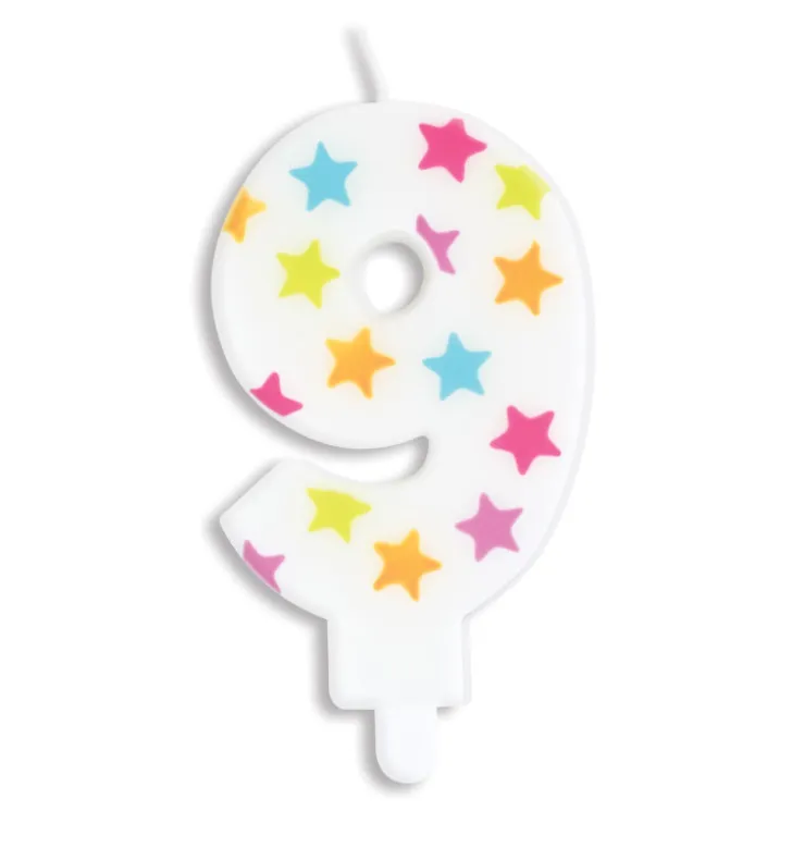 Bougie à étoiles chiffre 9