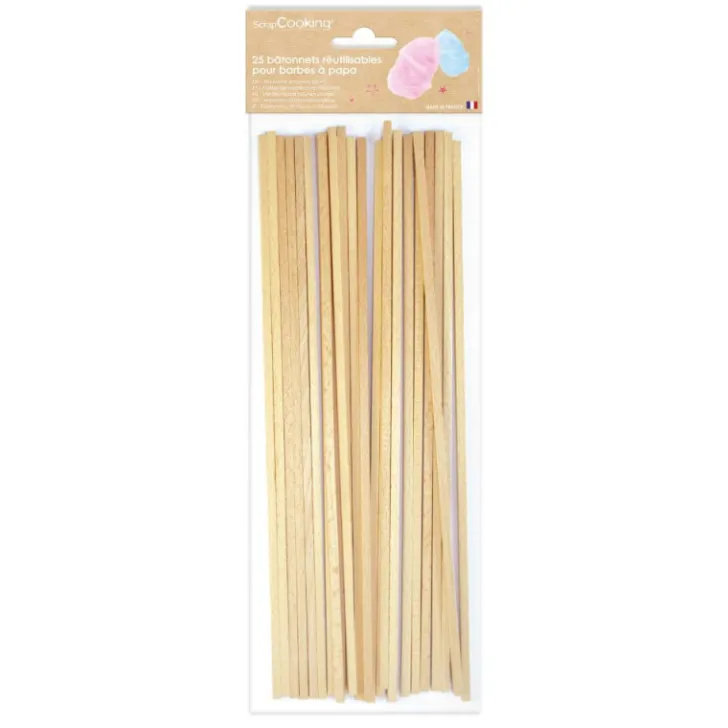 25 bâtonnets pour barbes à papa