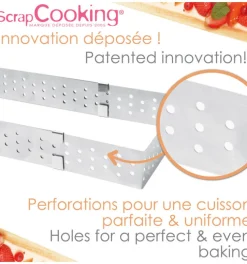 Cadre à tarte perforé extensible inox