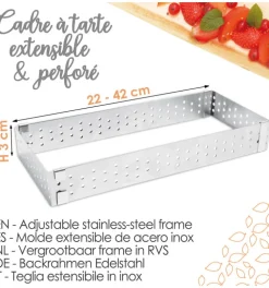 Cadre à tarte perforé extensible inox