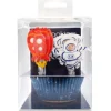 24 caissettes + 24 cake toppers espace