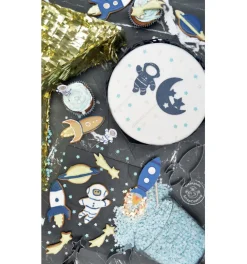 24 caissettes + 24 cake toppers espace