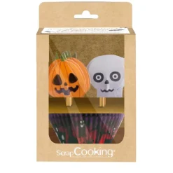 24 caissettes + 24 cake toppers Halloween