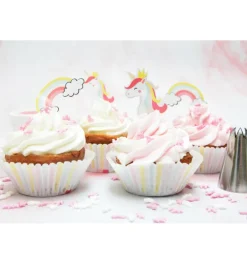 24 caissettes + 24 cake toppers licorne