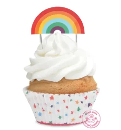 24 caissettes + 24 cake toppers rainbow