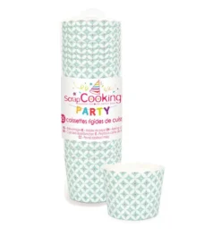 Caissettes de cuisson rosaces vert d'eau x 25