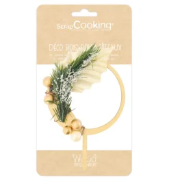 Cake topper bois Couronne de Noël