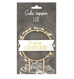 Cake topper led Joyeux Anniversaire