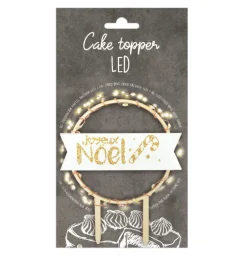 Cake topper led rond Joyeux Noël