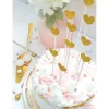 10 cake toppers cœurs dorés 20 cm