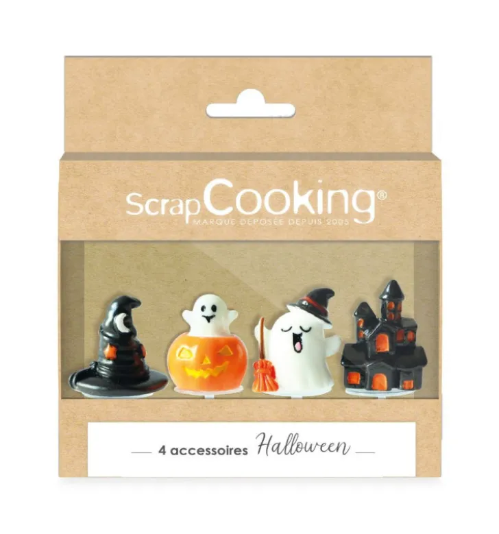 4 cake toppers pour déco Halloween