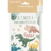 8 cartes d'invitation Dinosaure