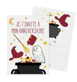 8 cartes d'invitation Sorcier