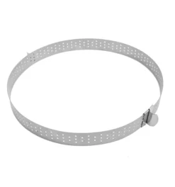 Cercle à tarte perforé extensible inox