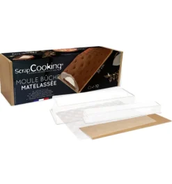 Coffret Bûche de Noël Matelassée - Moule, insert, tapis, support & recette