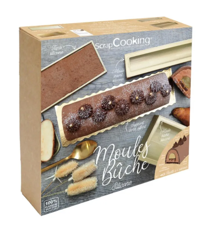 Coffret bûche de Noël - Moules, insert, tapis & recettes