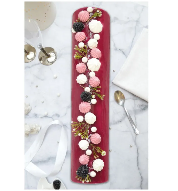 Coffret Bûche de Noël XXL - Moule Inox & feuilles rhodoïd