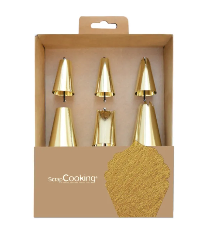 Coffret 6 douilles dorées