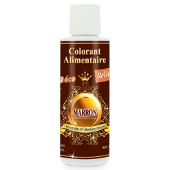 Colorant alimentaire hydrosoluble marron professionnel - 125 ml