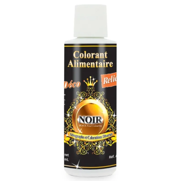 Colorant alimentaire hydrosoluble noir professionnel - 125 ml