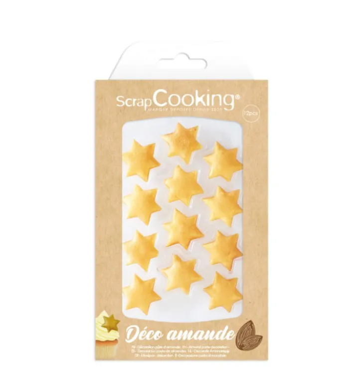 Déco Etoiles dorées pâte d'amande