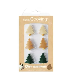 Décorations sapins de Noël en pâte d'amande