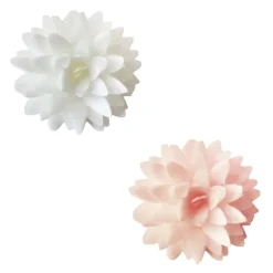 Décors azyme Fleurs dahlias blanches et roses pastel x5