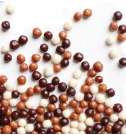 Décors mini perles chocolat noir, lait, blanc 50g