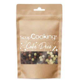 Décors mini perles chocolat noir, lait, blanc 50g