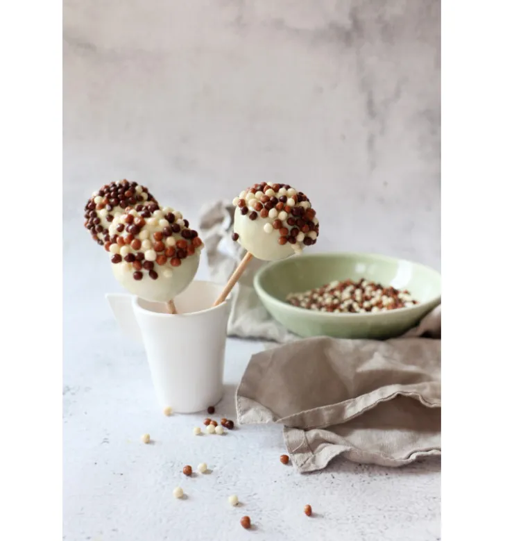 Décors mini perles chocolat noir, lait, blanc 50g