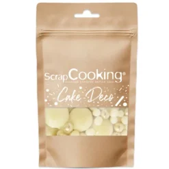 Décors perles chocolat blanc et doré