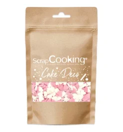 Décors sucrés cœurs blancs/roses 50g