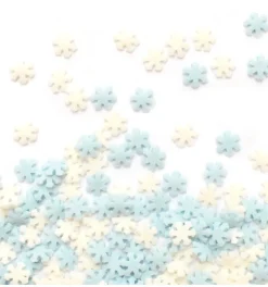 Décors sucrés flocons blanc/bleu 50g