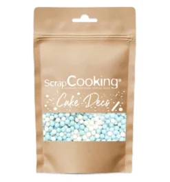 Décors sucrés perles blanc/bleu 55g
